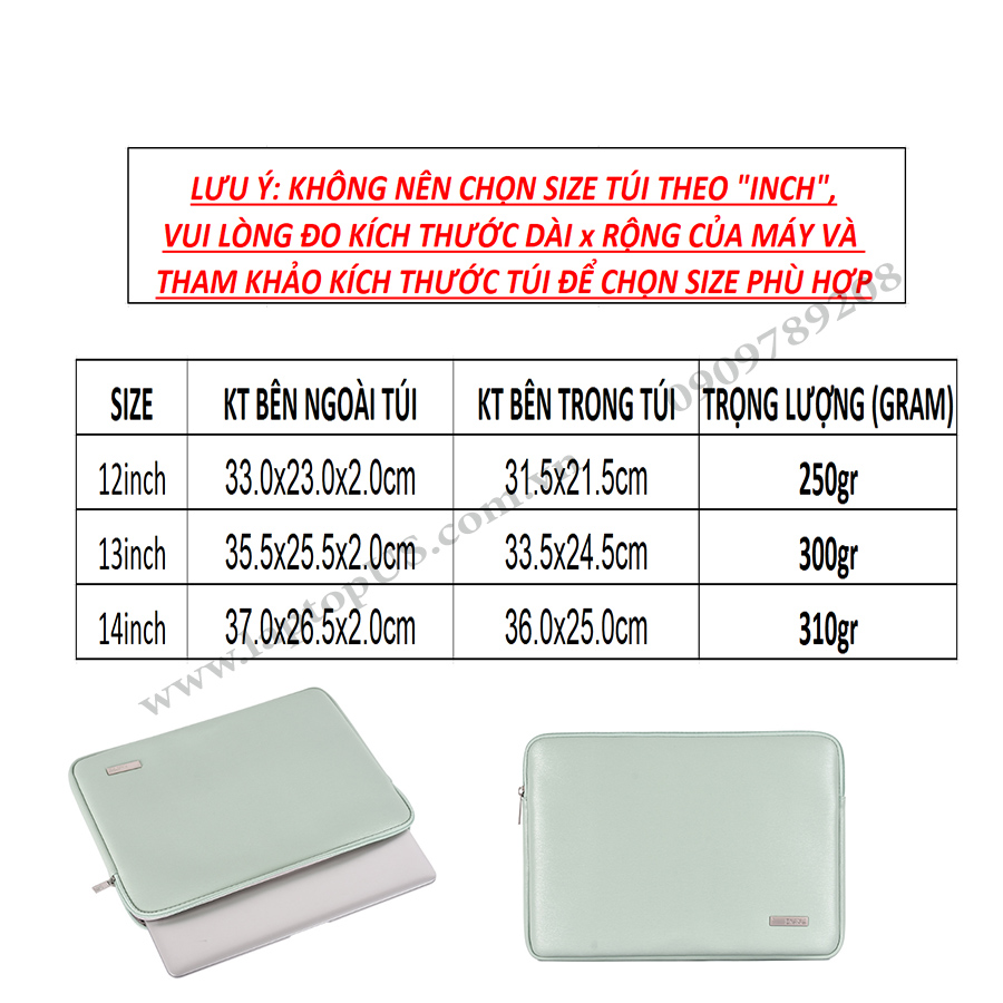 Túi Chống Sốc Laptop Macbook Surface Da PU (M14)