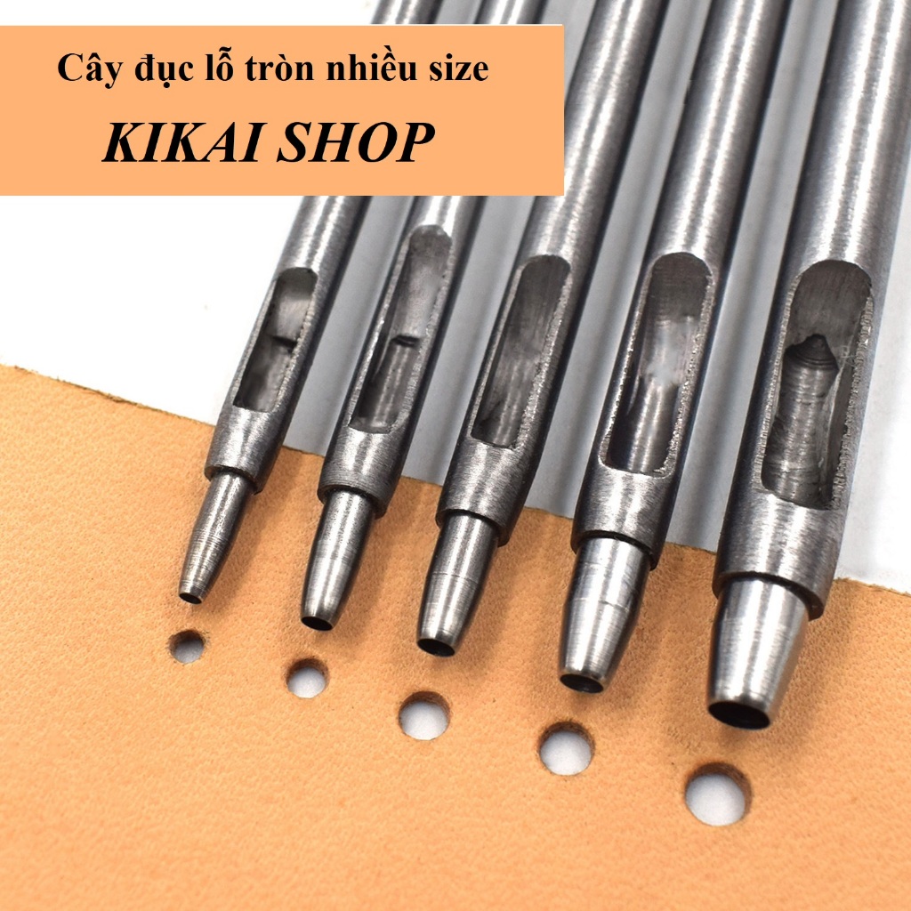 Cây đục lỗ tròn thủ công cao cấp Loại gắn lưỡi đục vào Đục lỗ dây nịt, đồ da, giấy, ni lông....