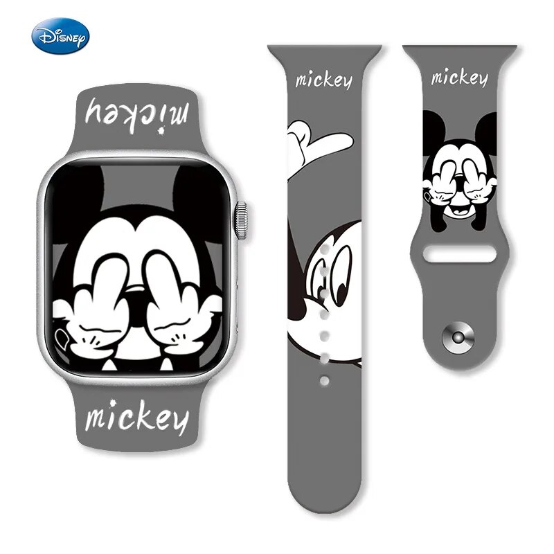 Cartoon Disney Mickey Minnie Mouse Printed Silicone Strap for