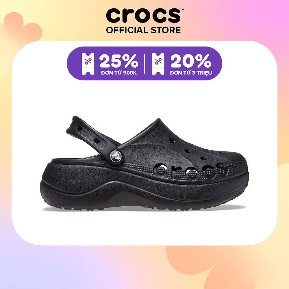 Giày Clog Nữ Crocs Baya Platform Clog - 208186-001