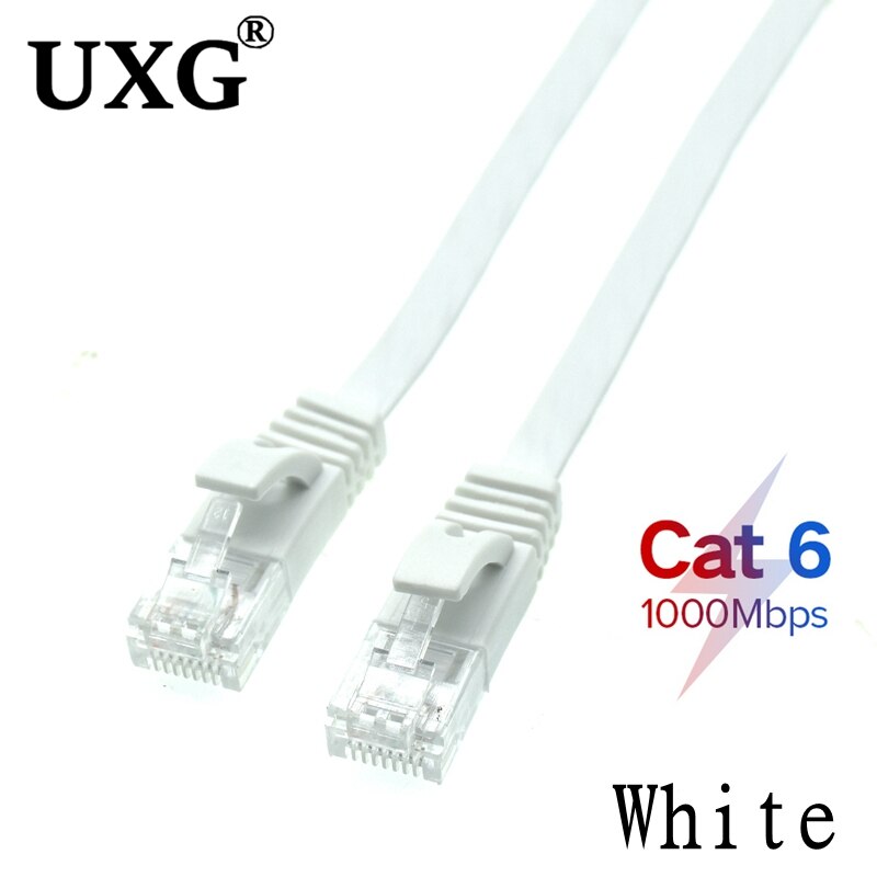 0.2M 0.5M 1M 3M 5M-30M CAT6 Flat Ethernet Cable RJ45 Patch LAN CAT 6 Network 32AWG Cable For Computer Router Laptop Machine Room