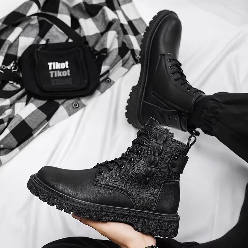Giày Boot Da Cá Sấu Thời Trang Dành Cho Nam