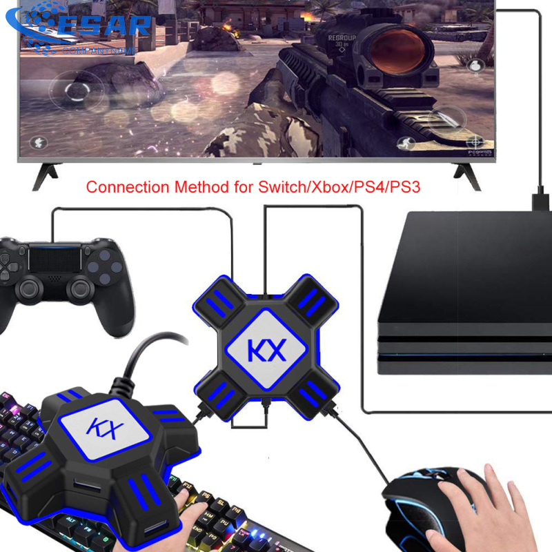 KX USB Game Controller Converter Keyboard Mouse Adapter for Switch/Xbox/PS4/PS3