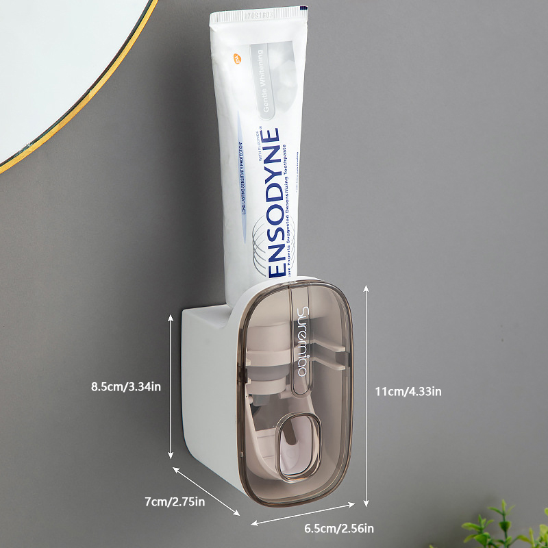 1Pcs Automatic Toothpaste Dispenser Bathroom Accessories Wall Mount No Punching Lazy Toothpaste Squeezer Toothbrush Holder