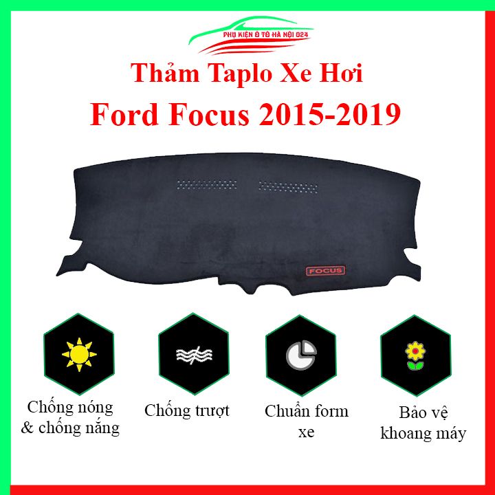 Thảm taplo ô tô Focus 2015-2019 cao cấp, thảm nhung lót taplo xe hơi chống nắng, cách nhiệt tốt