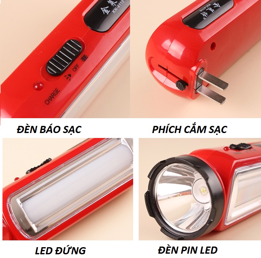 Đèn pin sạc cầm tay xài 2 chế độ đèn pin và đèn cạnh có nhiều loại chất lương tốt - Đèn pin siêu sáng 2 chế độ - Đèn pin sạc đèn Led 2 chế độ