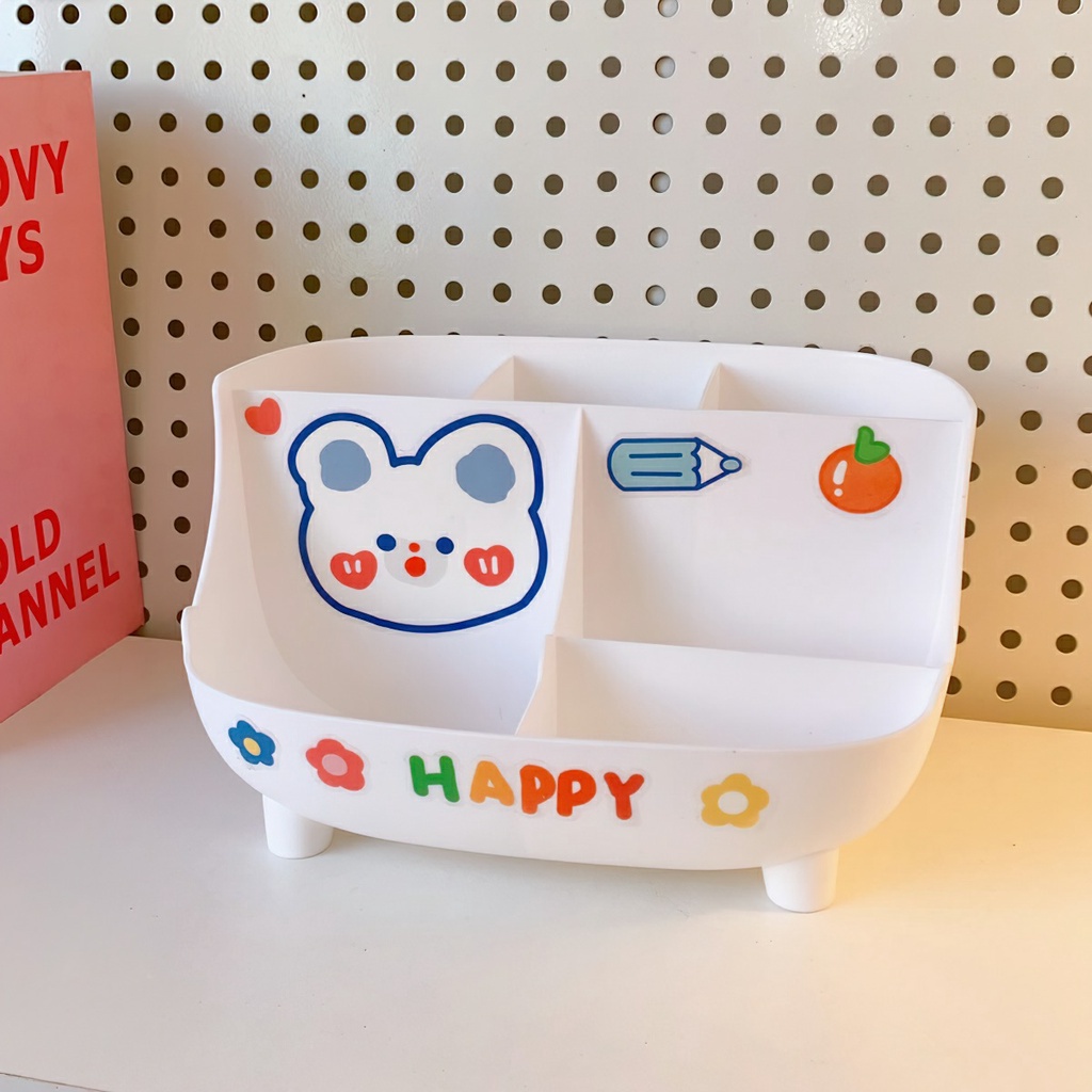 Desk Stationery storage stationery box with cute sticker