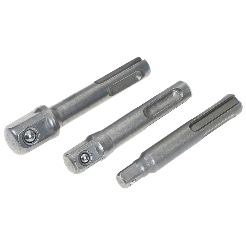 3pcs sds socket driver set drill bit adaptor 3/8 1/4 1/2" hex shank converter