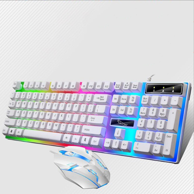 Bộ bàn phím giả cơ Tiroshi chuột gaming, combo bàn phím chuột bật tắt led sử dụng máy tính bàn, laptop văn phòng