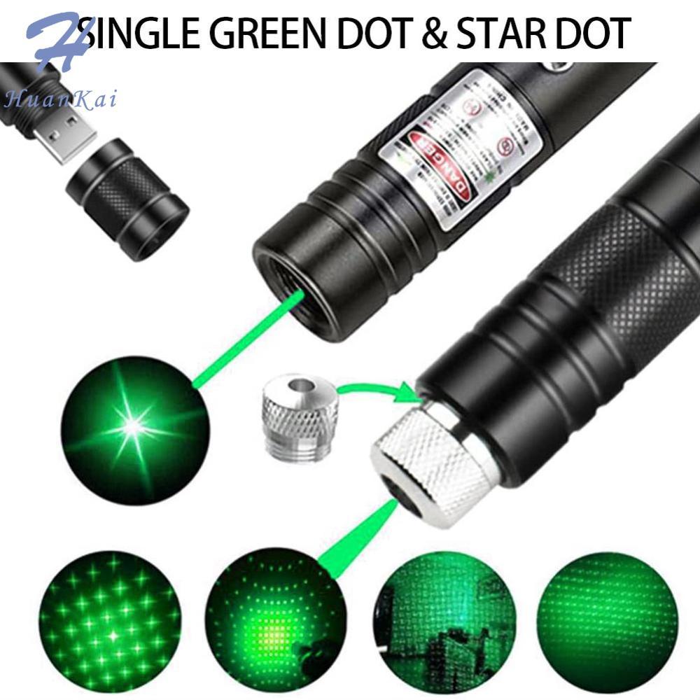 HK 10000m USB Charging Laser Torch Green Laser Pointer High Powerful Dot Single Starry Burning Match