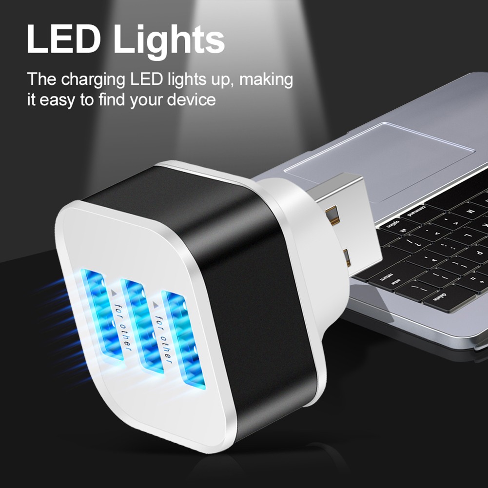 Multi Functional USB Adaptor with 3 Ports for Easy Connection and Charging