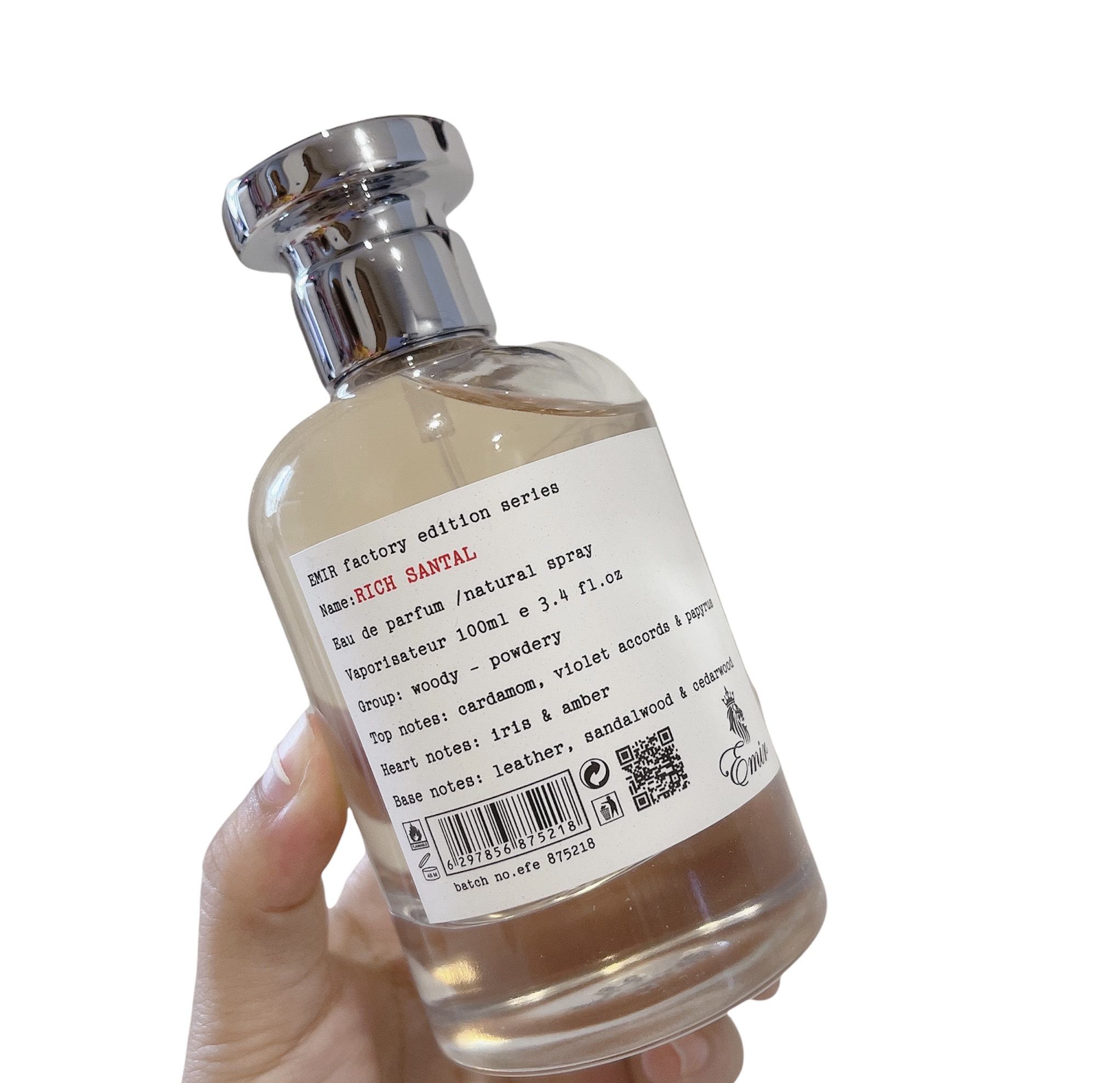 Nước hoa nam nữ Emir Rich Santal 100ml(mùi giống lelabo 33 90%)