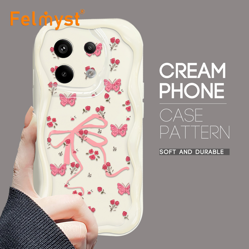 %E3%80%90Hot%20item%E3%80%91%20FELMYST%20for%20Poco%20X6%20Pro%205G%20Back%20Cover%20Butterfly%20Pink%20Flower%20Cream%20Texture%20Wavy%20Soft%20Phone%20Case%20-%20Image%204