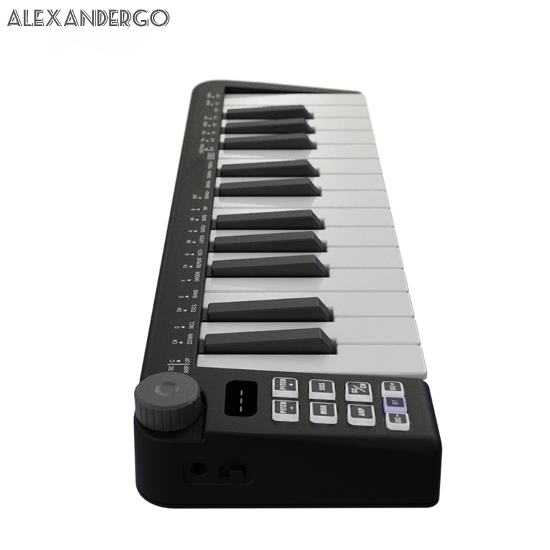 PRO 25 Key USB MIDI Keyboard Controller Mini Portable Keyboard MIDI Controller With Smart Chord Scale Modes Arpeggiator for Music Production