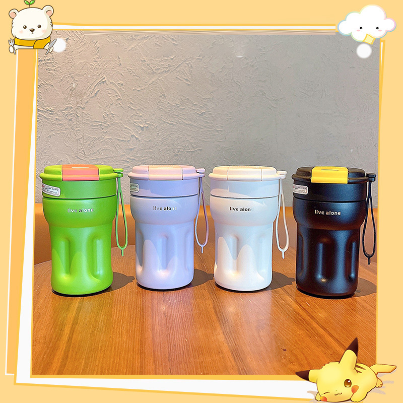 cup Simple coffee cup Convenient accompanying thermal insulation bottle Rope suction cup