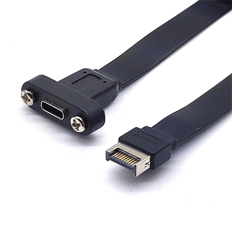 Usb3.2 Usb 3.2 Front Panel Header Type-E Type E To Usb-C Type-C C Female Extension Cable With Panel Mount Screw