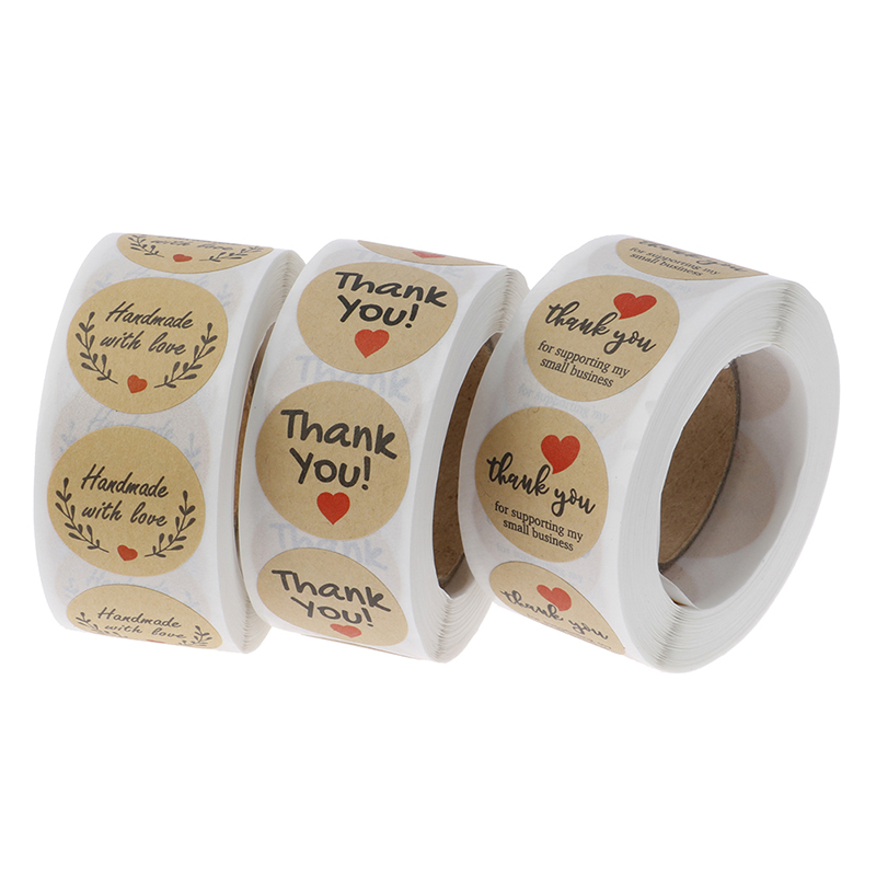 500pcs Thank You Stickers Seal Labels Round Paper Label sticker for ...