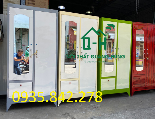 TỦ SẮT 2 CÁNH SƠN DẦU CAO CẤP