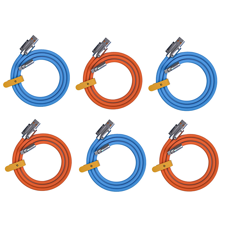 120w 6a super fast charge type-c liquid silicone cable quick usb cable for smart phone pixel bold data line
