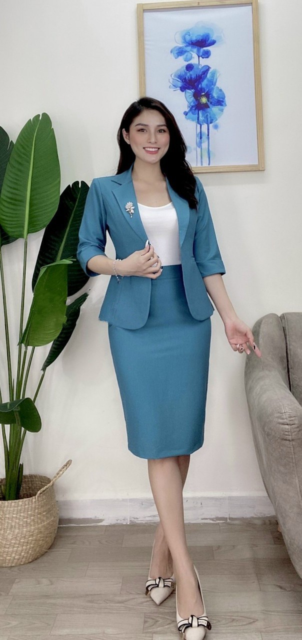 Bộ áo Vest chân váy  công sở