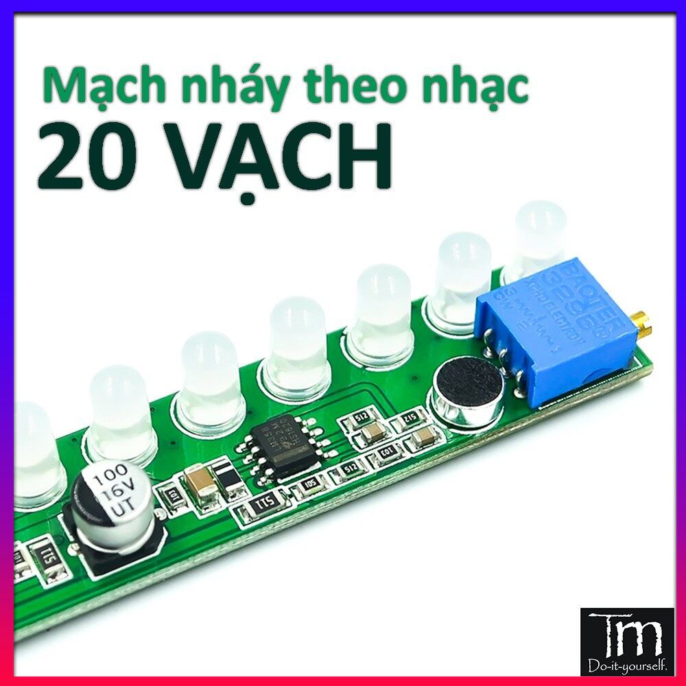 Mạch Nháy Theo Nhạc LM358 20 Vạch