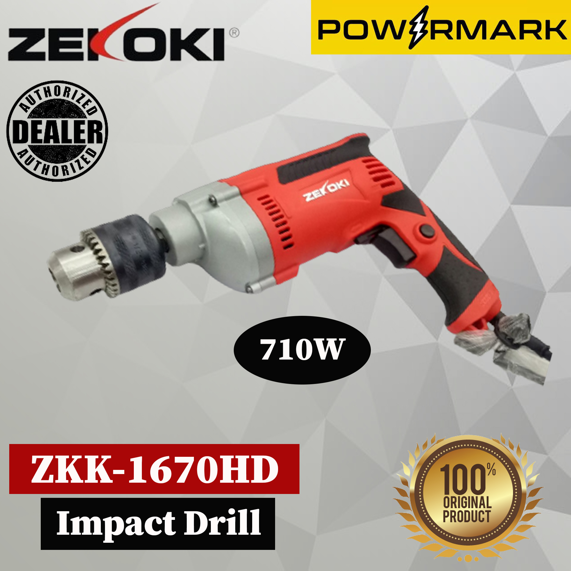 ZEKOKI ZKK1670HDK Impact Drill with Tool Kit 710W [POWERMARK ZPT