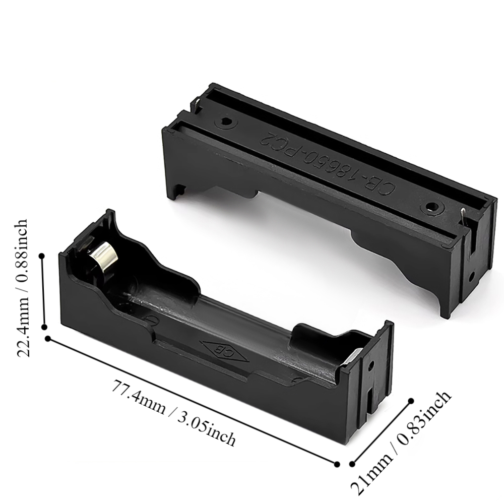 1 pc 18650 black plastic battery case 1/2/3/4 slots diy lithium battery case/18650 battery holder