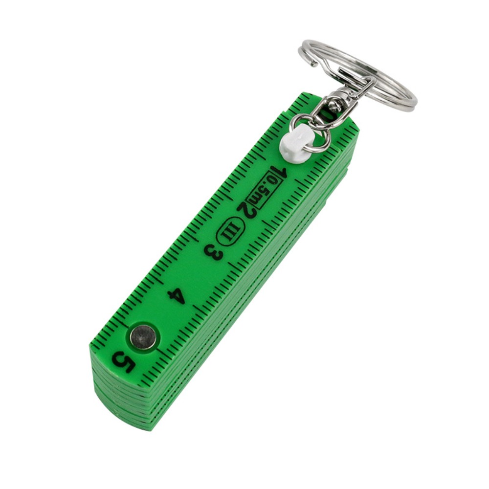 Portable Folding Ruler Portable 0.5m 10-Fold Folding Ruler with Keychain Double-sided Scale ...