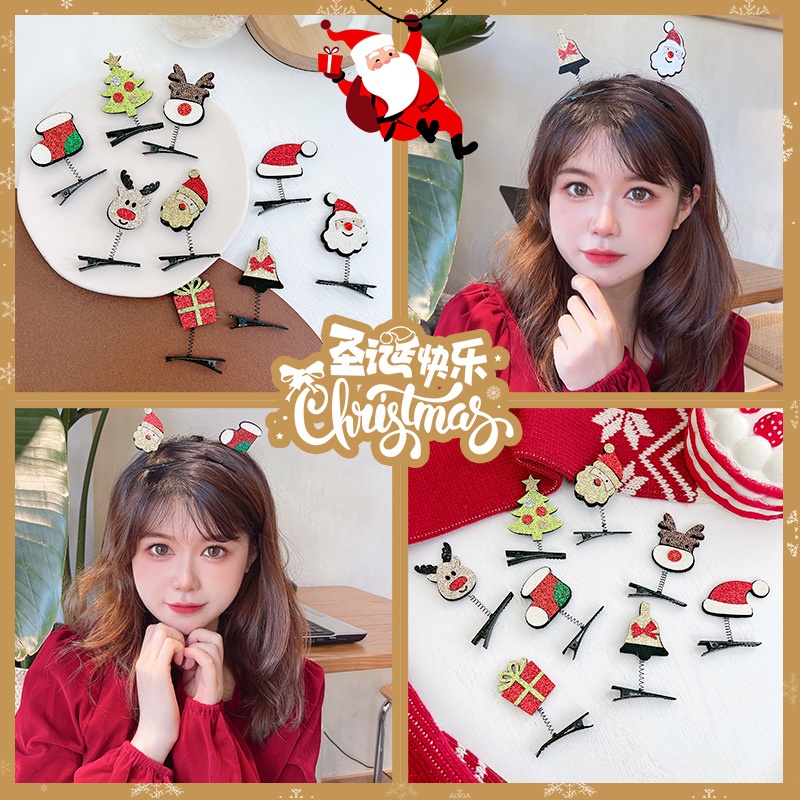 Set 4 Kẹp Tóc Phong Cách Giáng Sinh Dễ Thương