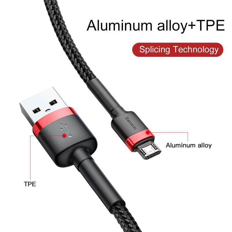 Baseus Cáp Micro USB Sạc Nhanh 2.4A Cho Điện Thoại Di Động Android Samsung J7 Redmi Note 5 Pro Cáp Micro USB Sạc Dây Dữ Liệu