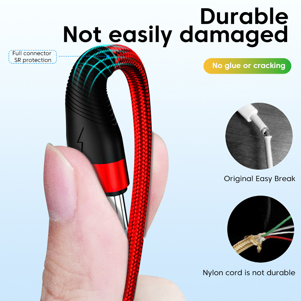 Elough 100W 3 in 1 USB Fast Charging Cable For Iphone Haiwei 6A Type C Charging Data Cable Multi Port Micro USB Charging Wire