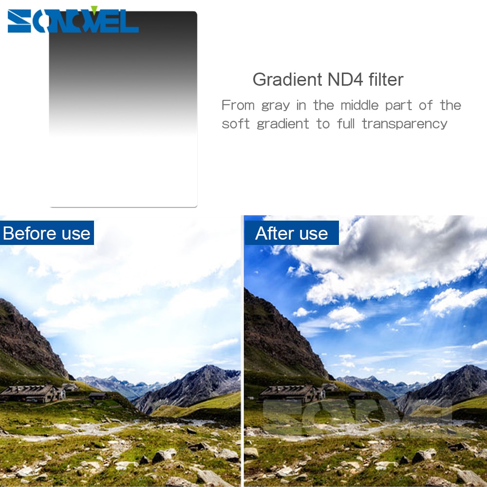 Gradient Neutral Density Complete & Gradual ND 2 4 8 Square Filter Kit + 9 Adapter S For Cokin P Series DSLR Camera