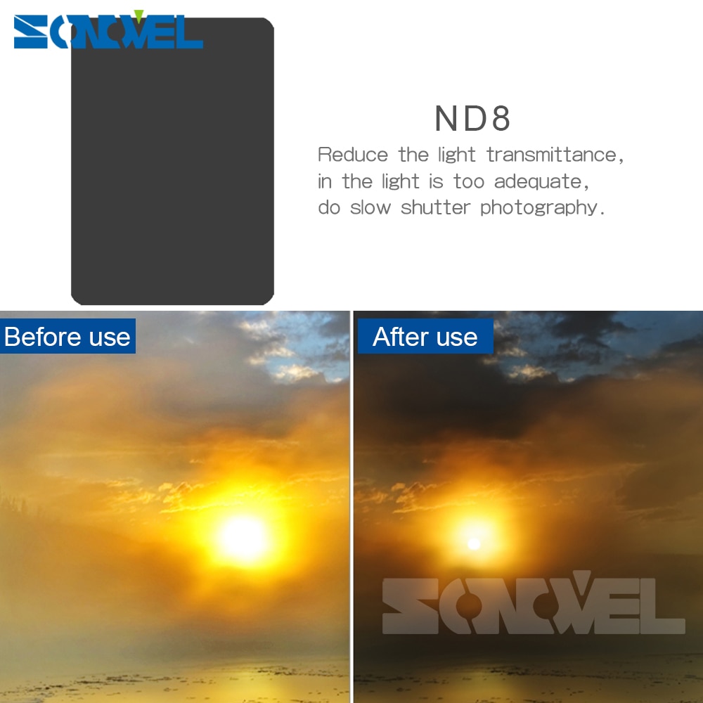 Gradient Neutral Density Complete & Gradual ND 2 4 8 Square Filter Kit + 9 Adapter S For Cokin P Series DSLR Camera