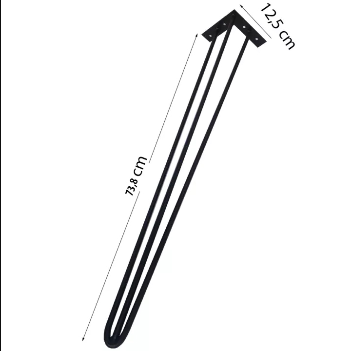 Chân bàn sắt Hairpin 73,8cm (Loại 3 thanh sắt), sơn tĩnh điện, tặng kèm ốc vít