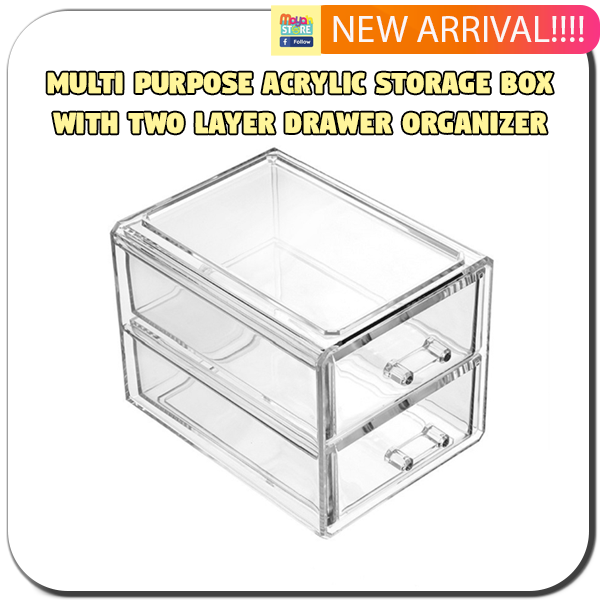 Multipurpose Storage Box with Two Layer Drawer as Jewelry Holder