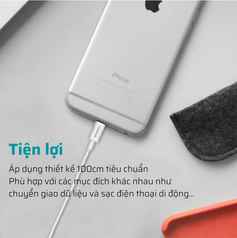 Cáp sạc nhanh Romoss, cáp sạc nhanh CB12 dây dài 1m