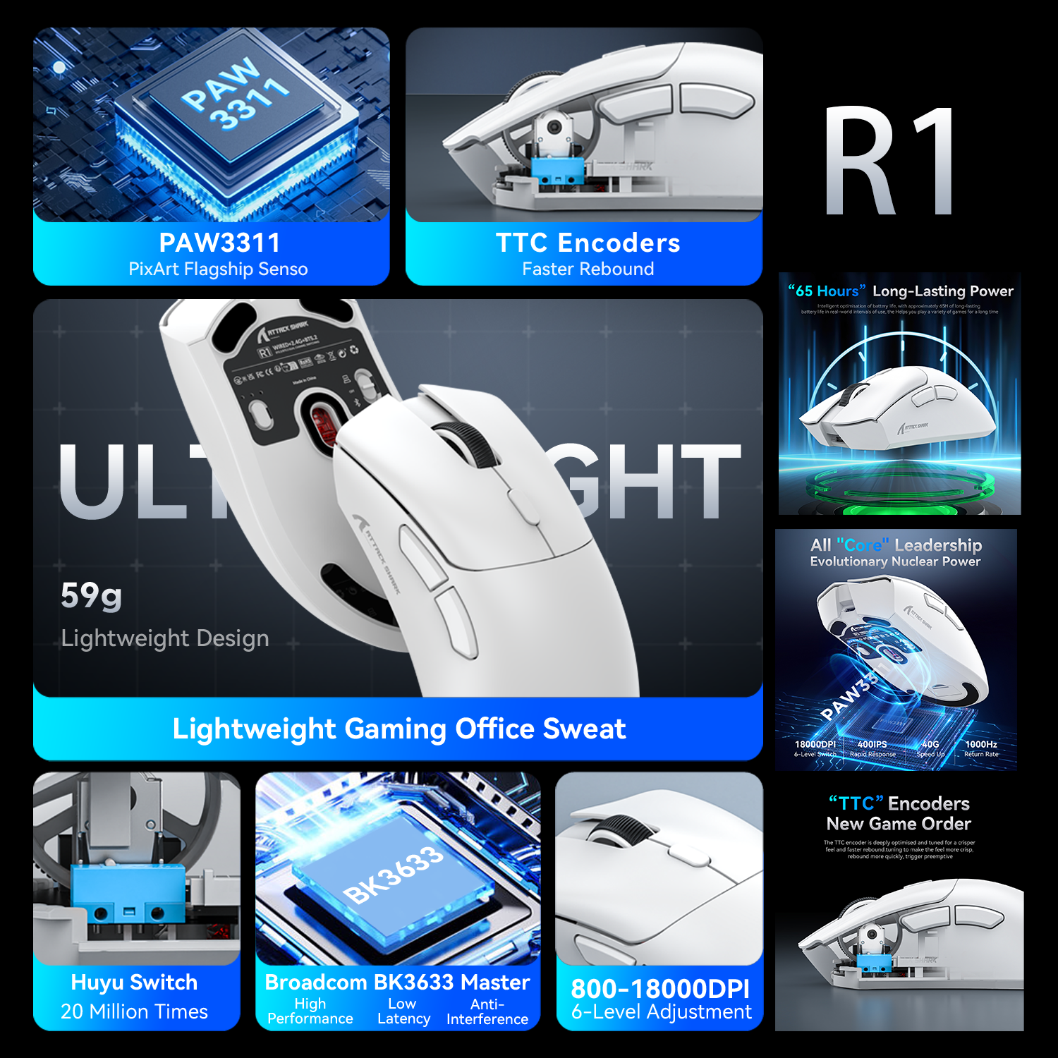 【Fast-selling】 Attack X11 X6 X3 R1 Gaming Mouse, RGB, Ergonomic, Ultra ...