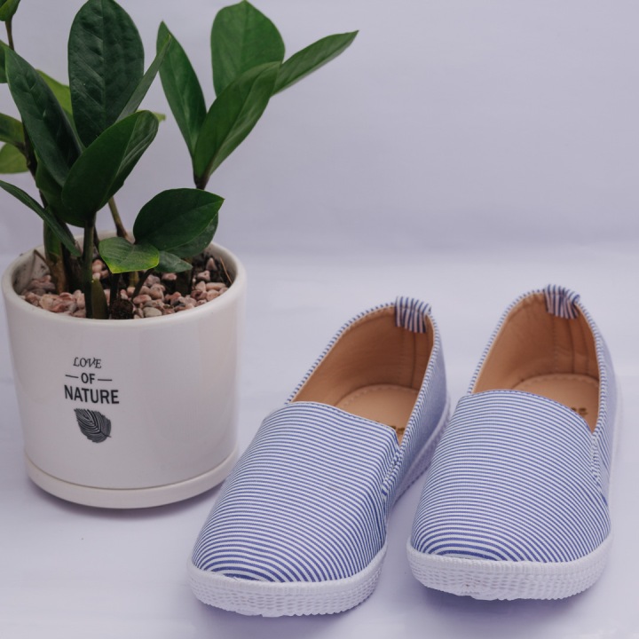 Giày Lười Nữ Khải Nam Kẻ Sọc Ngang