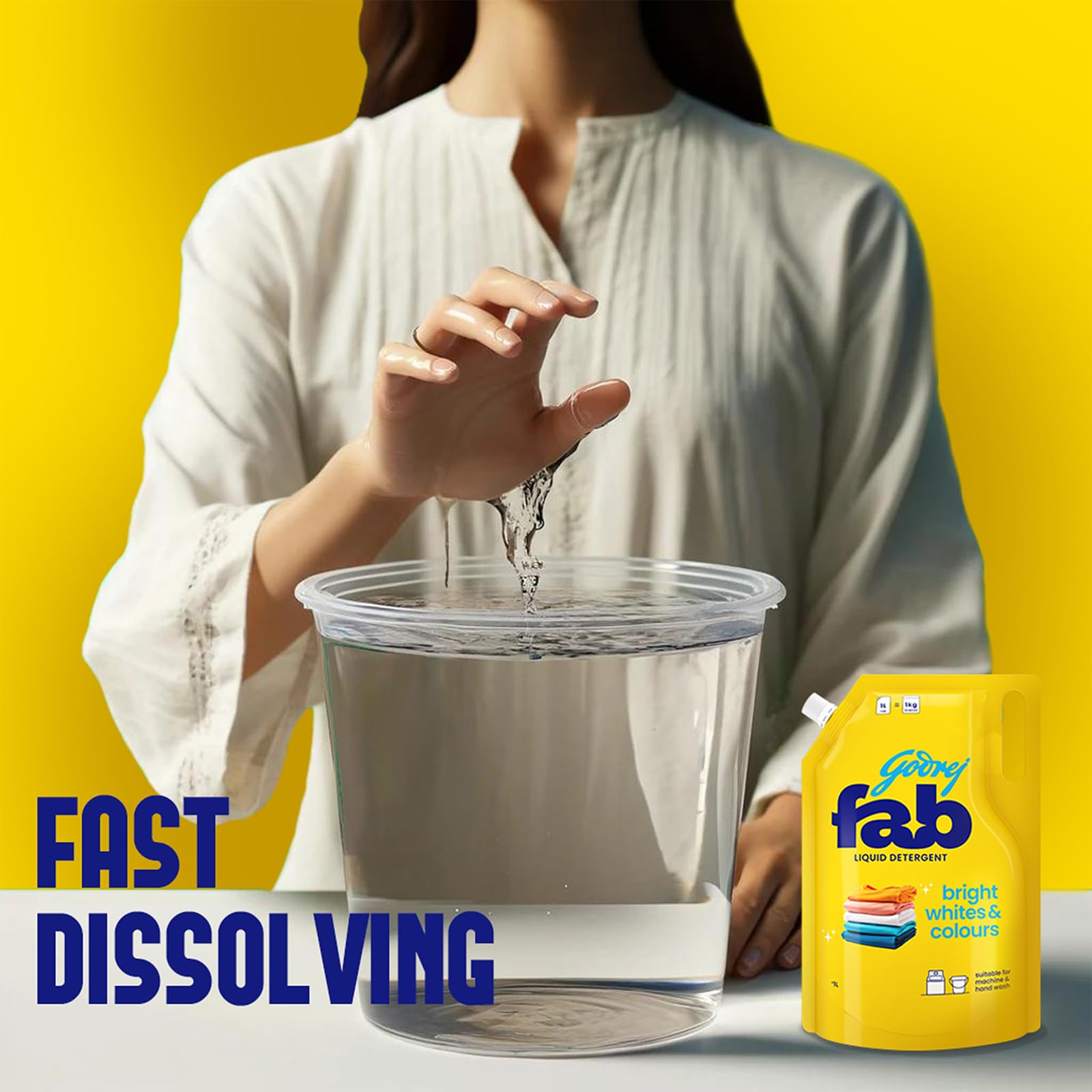 Fab Liquid Detergent 1 Litre | With Spill-Proof Nozzle For Easy Dosing or Refill | | From Haatbazar | Haat bazar | Haatbazaar | Hatbazar. 