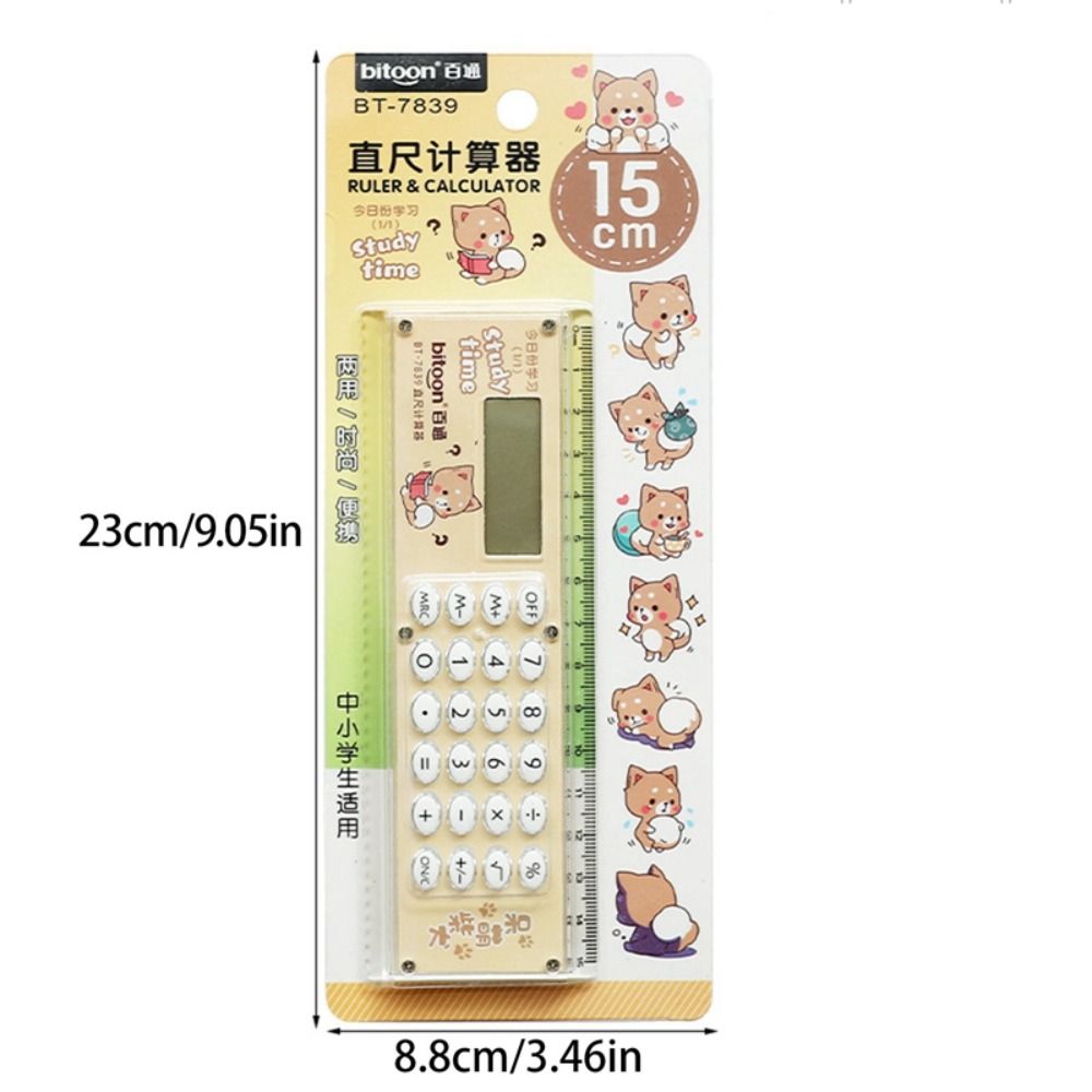 DIVECY Mini Thước thẳng Siêu mỏng Có máy tính Dụng cụ vẽ Di động Văn phòng phẩm Máy duỗi tóc Trường học văn phòng