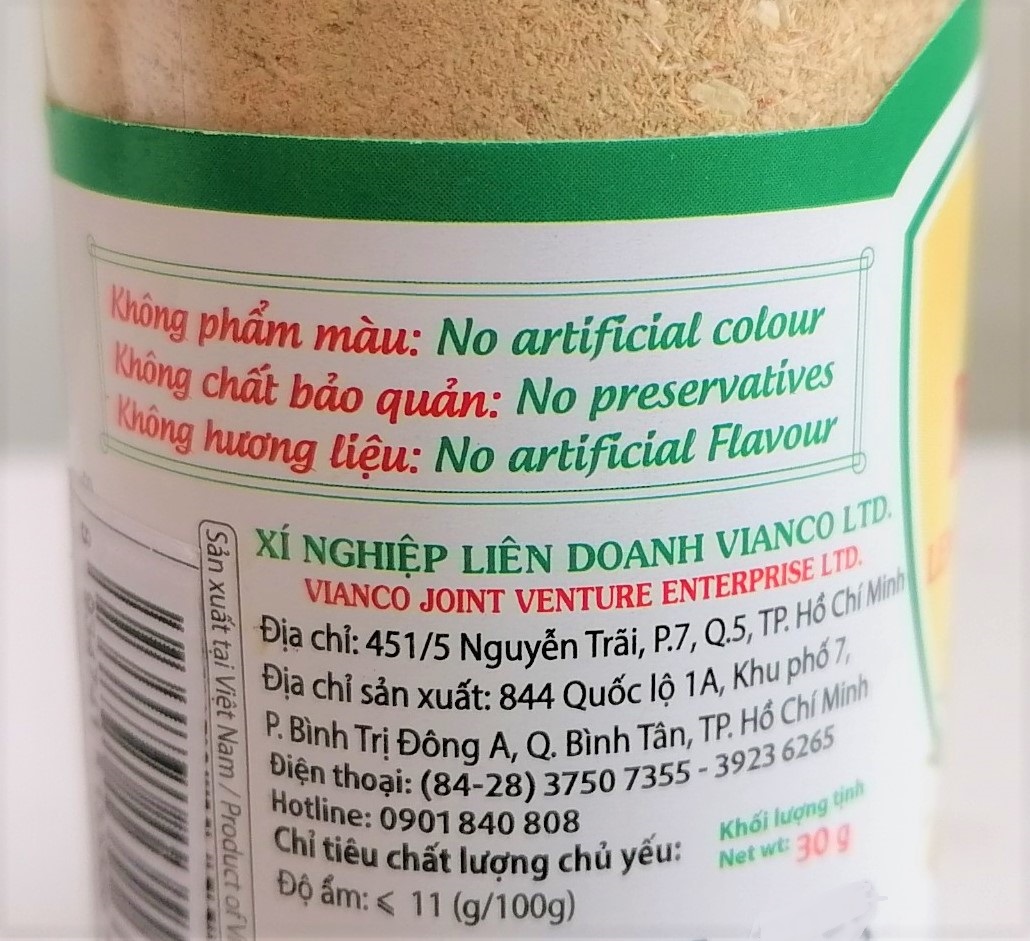 [Lọ 30g] BỘT SẢ NẤU ĂN [VN] VIANCO Lemongrass Powder