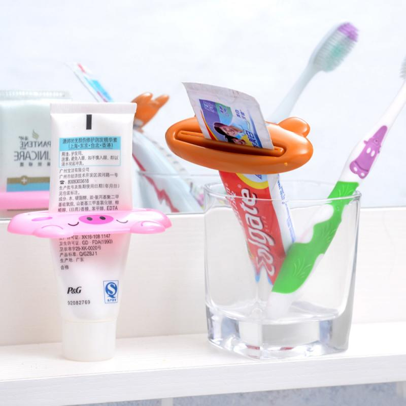 Kids Cartoon Cute Toothpaste Dispenser Tools Multipurpose Automatic Toothpaste Squeezer Tooth Paste Tube Squeezer Cosmetic Facial Cleanser Dispenser for Bathroom Supplies