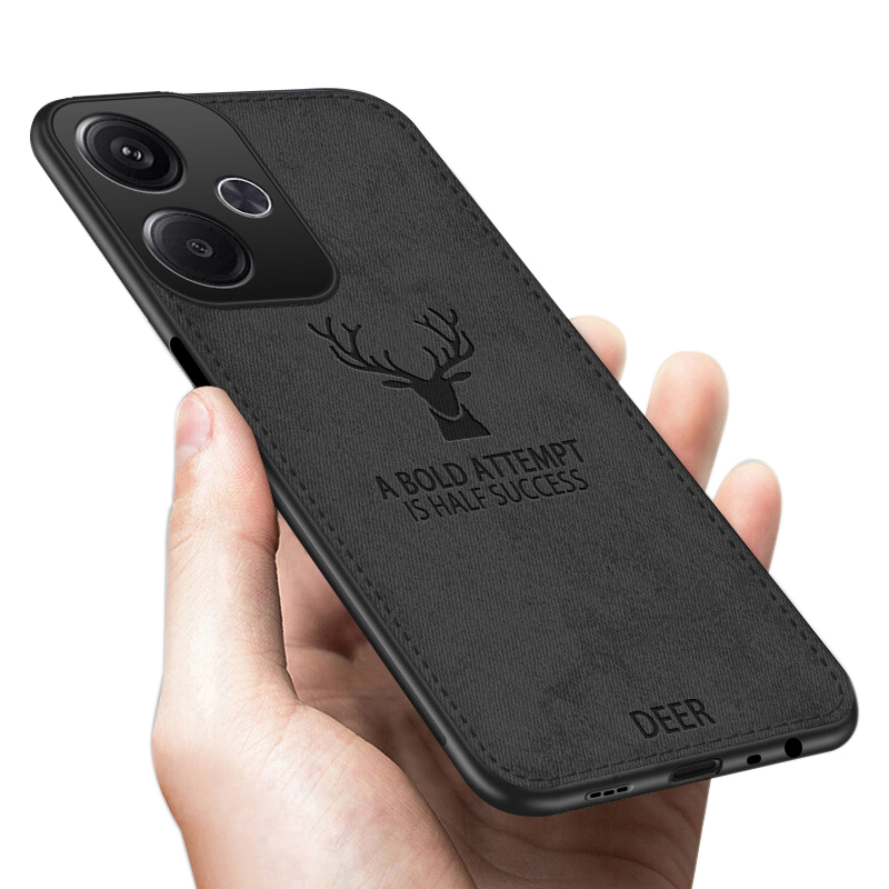 For Xiaomi Poco M6 Case Slim Hybrid Matte Deer Elk Design Cloth For Xiaomi Poco M6 4G Back Cover Phone Cases.