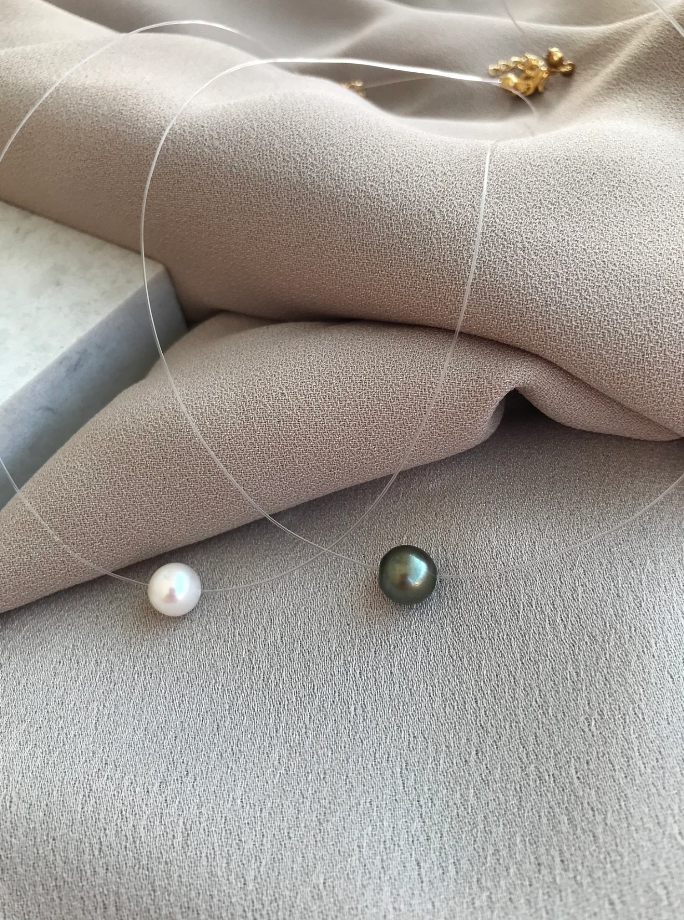 Dây chuyền kiểu Choker Ngọc Trai đen /trắng 8.9li trẻ trung