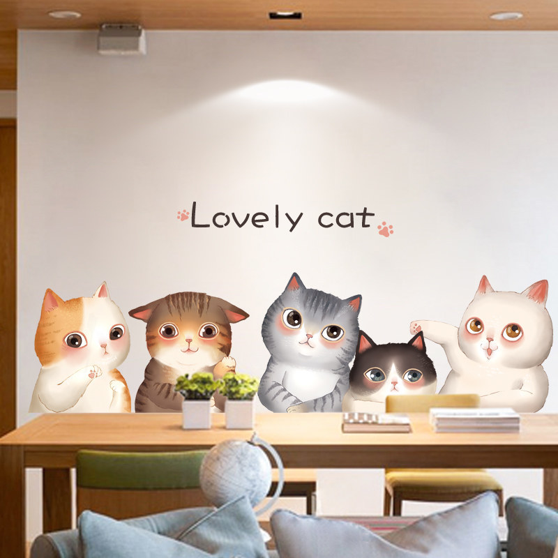 Decal dán tường Mèo con Bắc Âu