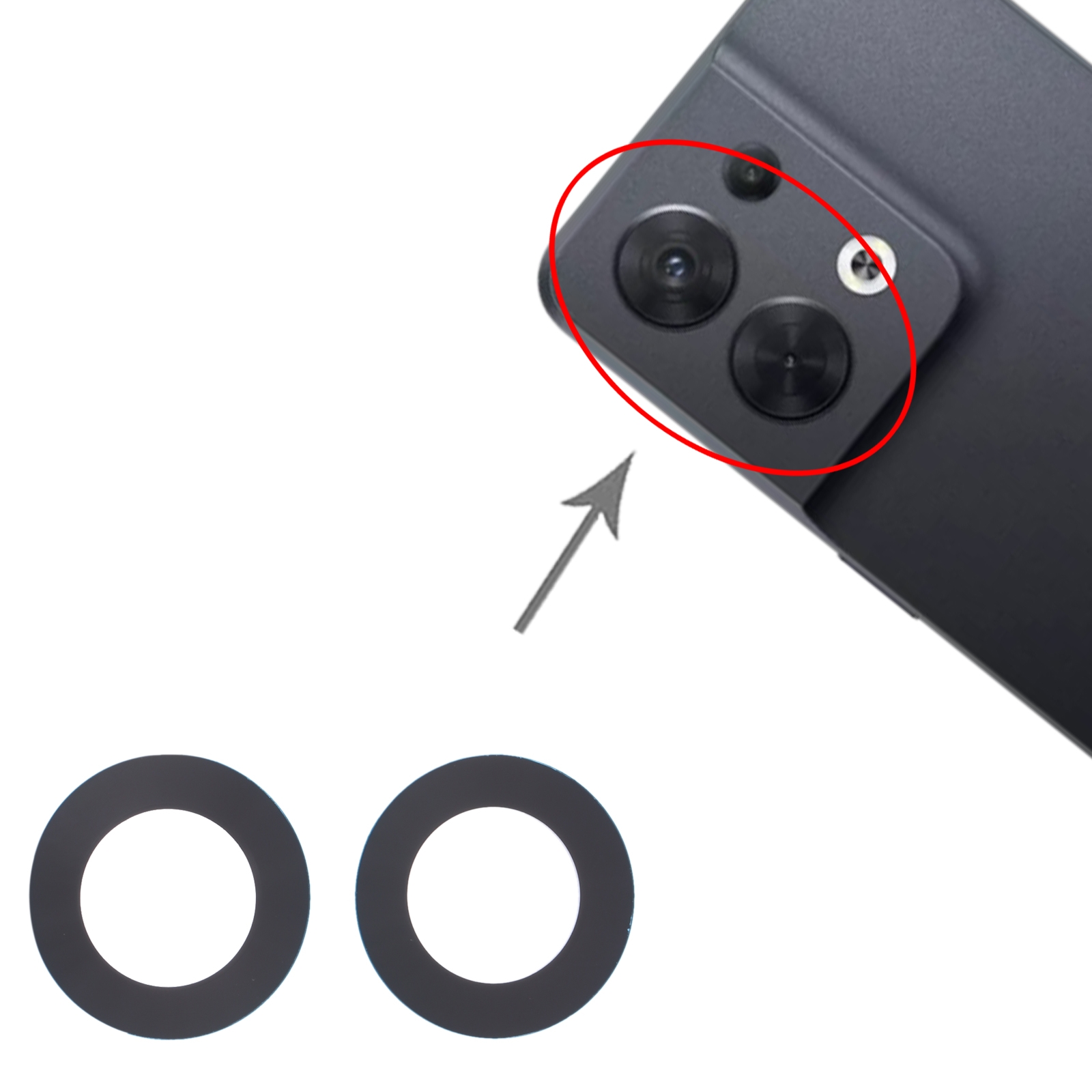 For OPPO Reno8 5G/Reno8 China 10 PCS Back Camera Lens(As You Like it)