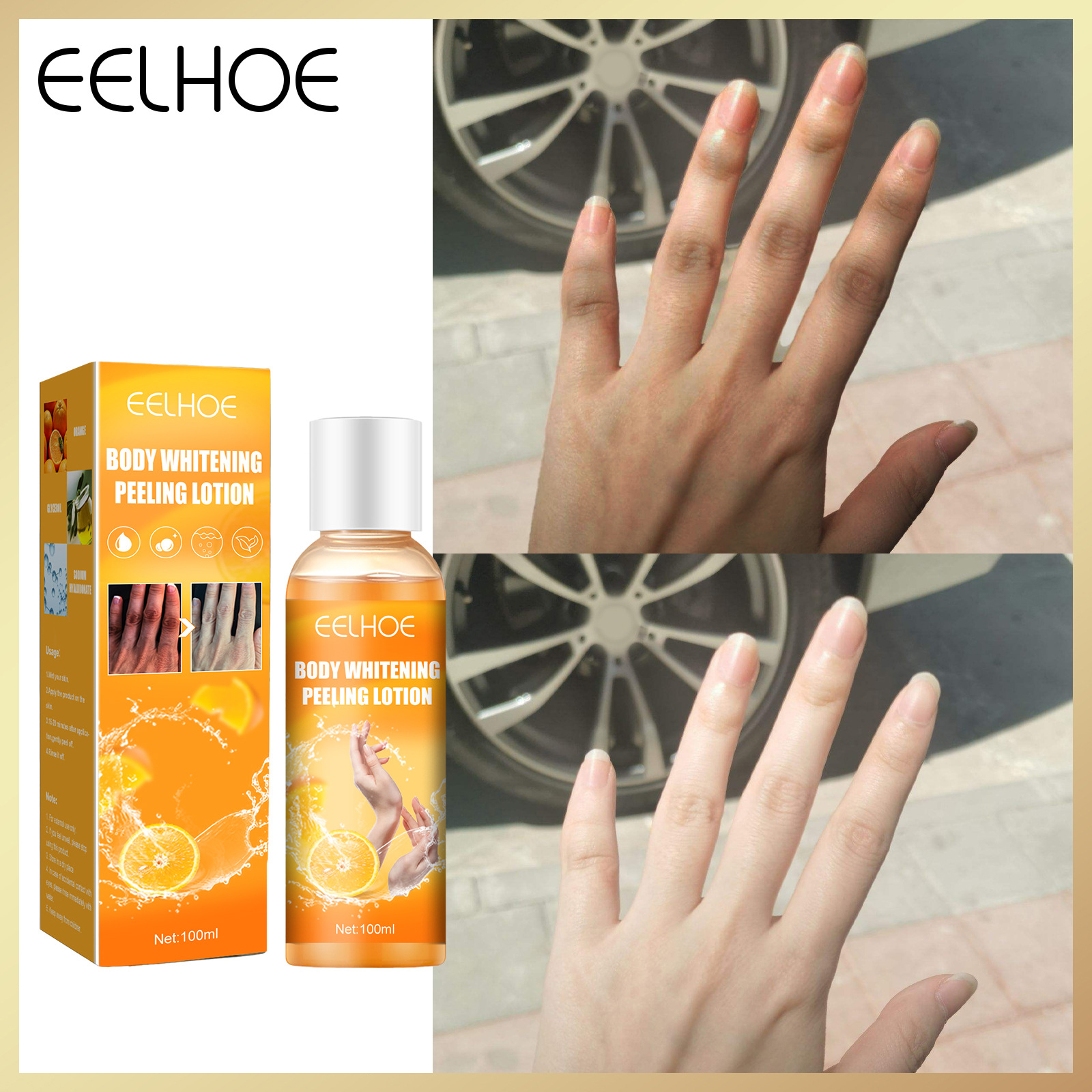 Eelhoe Body Whitening Peeling Lotion Organic Skin Care Peel Off Lotion 