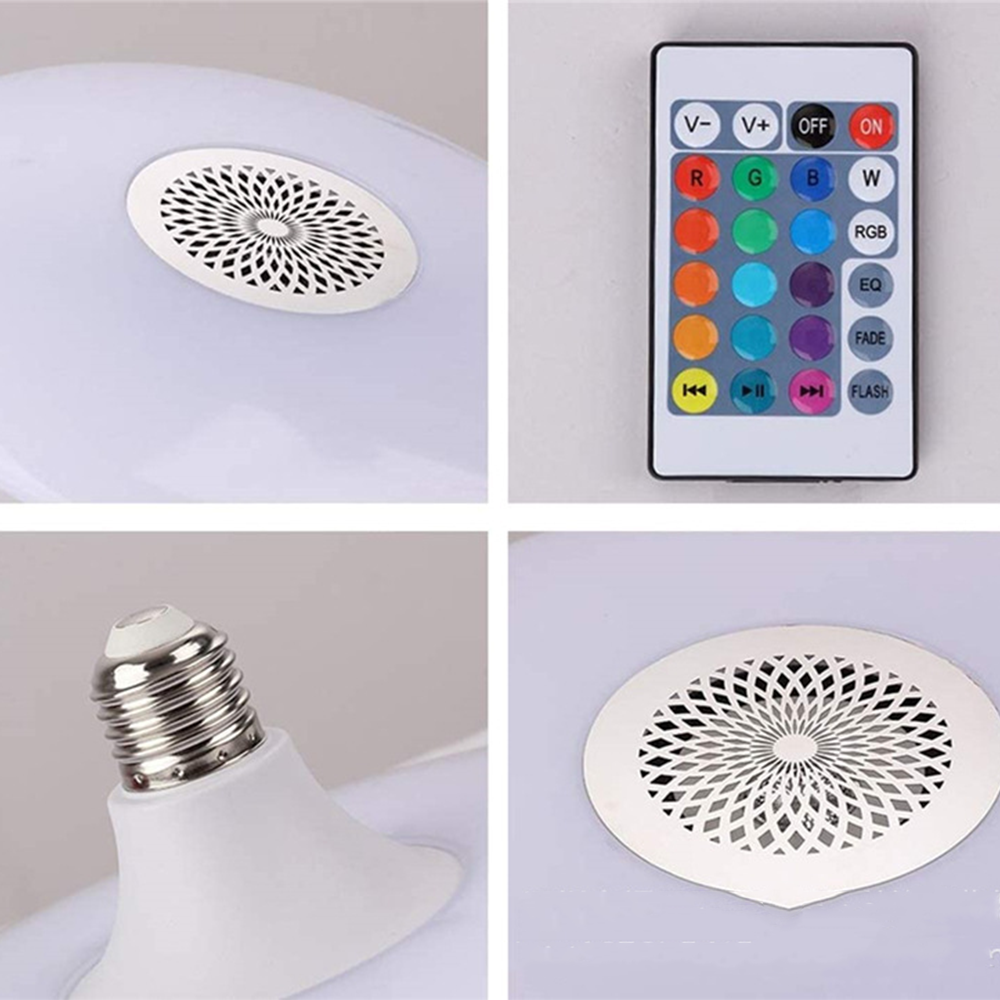 【Ready Stock】E27 30W UFO LED Light Lamp Bulb RGB Color Changing Dimmable Remote Control Music Light Ceiling Light Built-in Bluetooth Speaker With Remote Control