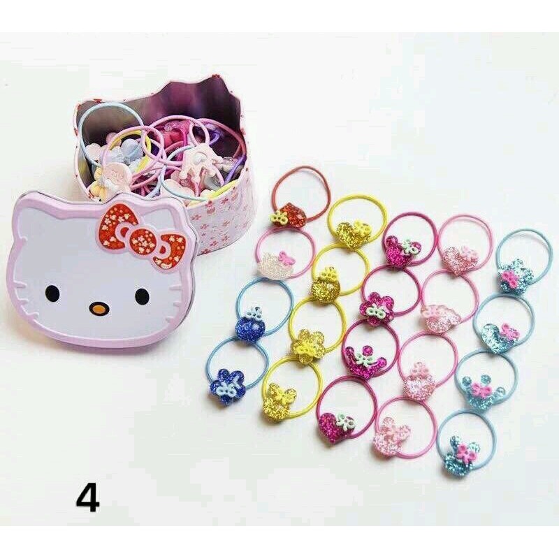 Dây buộc tóc/ hộp dây cột tóc kitty ngộ nghĩnh cho bé