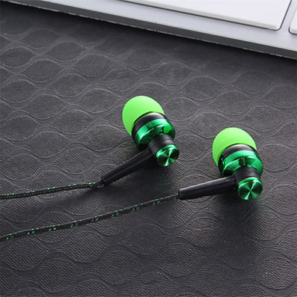 1pc 35mm Wired In-Ear Stereo Earphone Nylon Weave Earphone Cable Headset With Microphone For Smartphone Lap. 